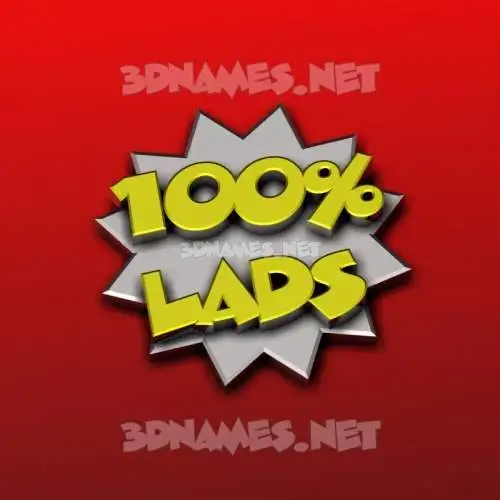 lads in 100 Percent style - 3D name wallpaper