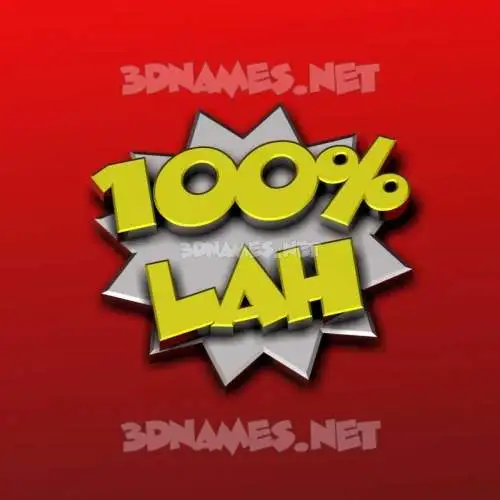 lah in 100 Percent style - 3D name wallpaper lah in 100 Percent style - 3D name wallpaper