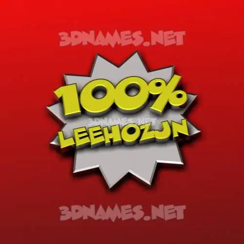 leehozjn in 100 Percent style - 3D name wallpaper