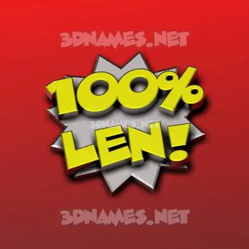 len in 100 Percent style - 3D name wallpaper