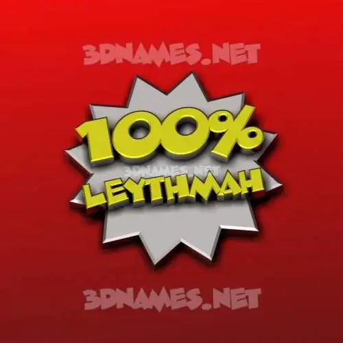leythmah in 100 Percent style - 3D name wallpaper