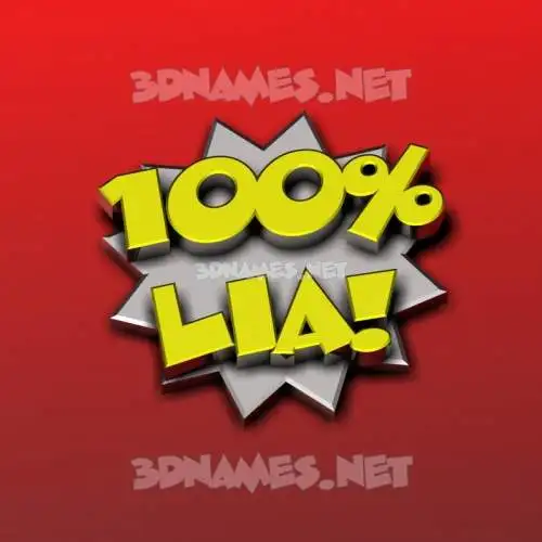 lia in 100 Percent style - 3D name wallpaper