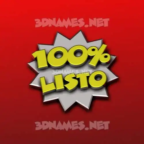 listo in 100 Percent style - 3D name wallpaper