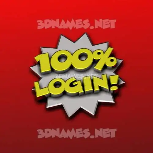 login in 100 Percent style - 3D name wallpaper