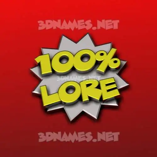 lore in 100 Percent style - 3D name wallpaper