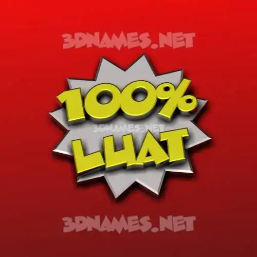 luat in 100 Percent style - 3D name wallpaper