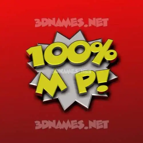 m p in 100 Percent style - 3D name wallpaper