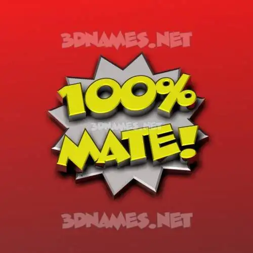 mate in 100 Percent style - 3D name wallpaper