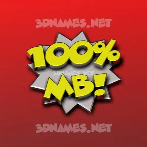 mb in 100 Percent style - 3D name wallpaper
