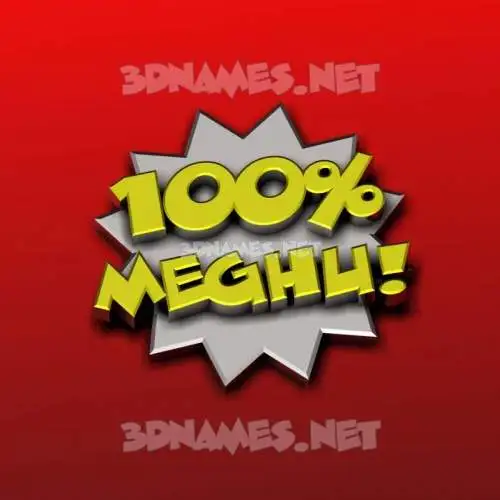 meghu in 100 Percent style - 3D name wallpaper