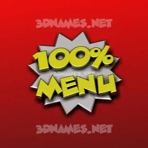 menu in 100 Percent style - 3D name wallpaper menu in 100 Percent style - 3D name wallpaper