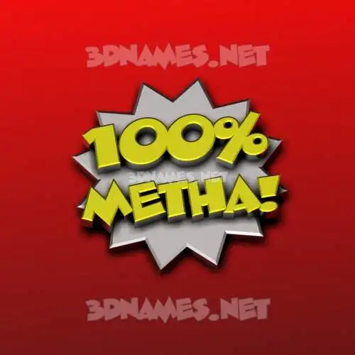 metha in 100 Percent style - 3D name wallpaper