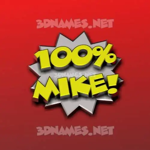 mike in 100 Percent style - 3D name wallpaper
