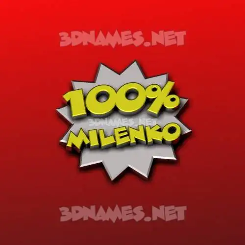 milenko in 100 Percent style - 3D name wallpaper