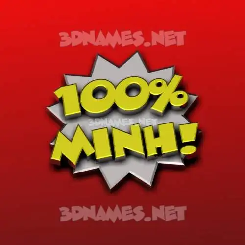 minh in 100 Percent style - 3D name wallpaper