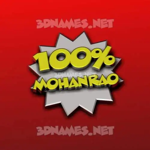 mohanrao in 100 Percent style - 3D name wallpaper