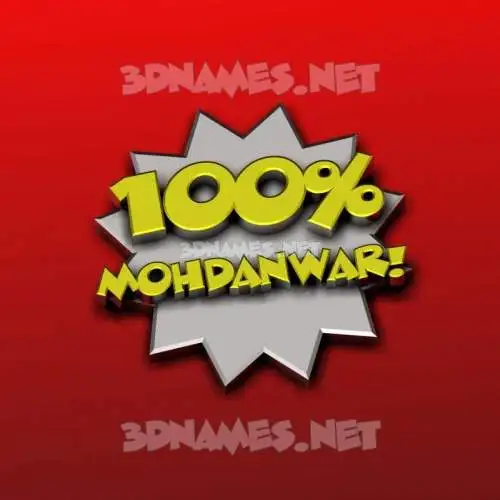 mohdanwar in 100 Percent style - 3D name wallpaper