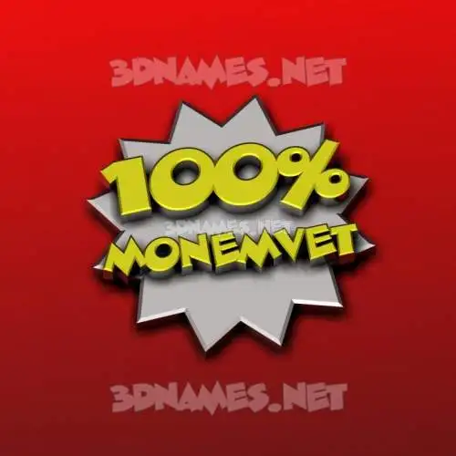 monemvet in 100 Percent style - 3D name wallpaper