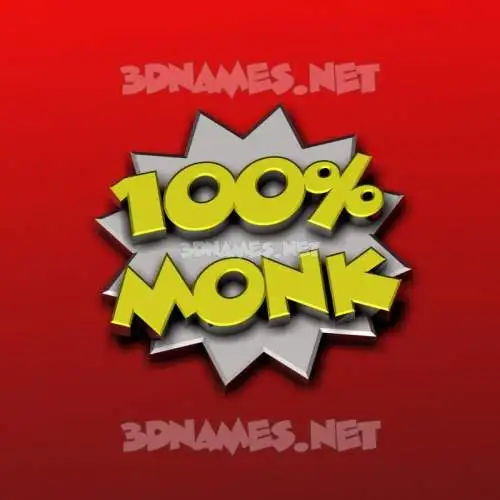 monk in 100 Percent style - 3D name wallpaper