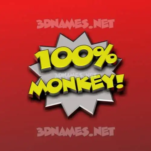 monkey in 100 Percent style - 3D name wallpaper