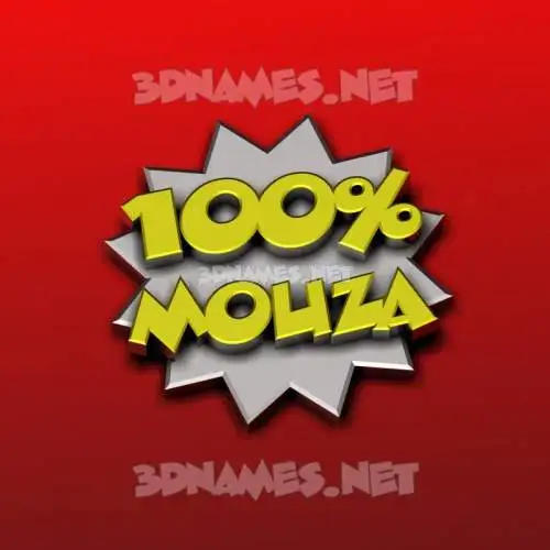 mouza in 100 Percent style - 3D name wallpaper