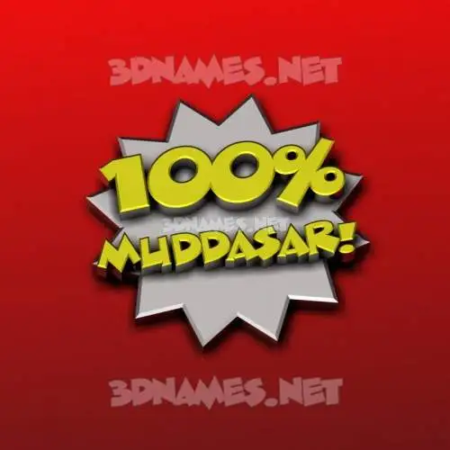 muddasar in 100 Percent style - 3D name wallpaper