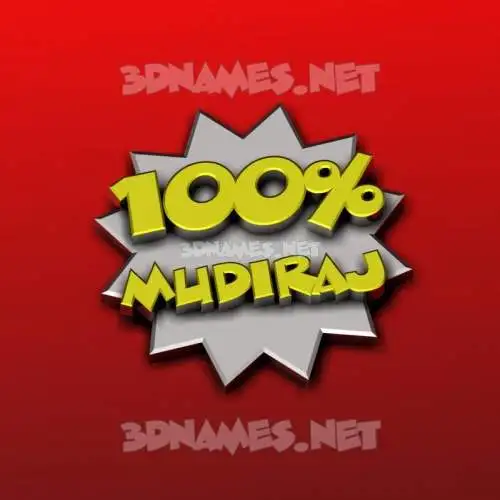 mudiraj in 100 Percent style - 3D name wallpaper