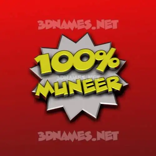 muneer in 100 Percent style - 3D name wallpaper