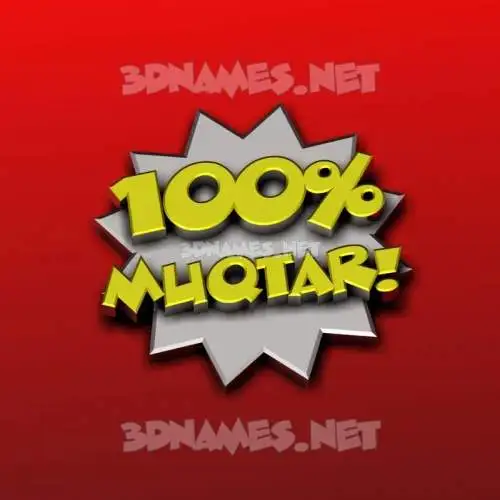muqtar in 100 Percent style - 3D name wallpaper