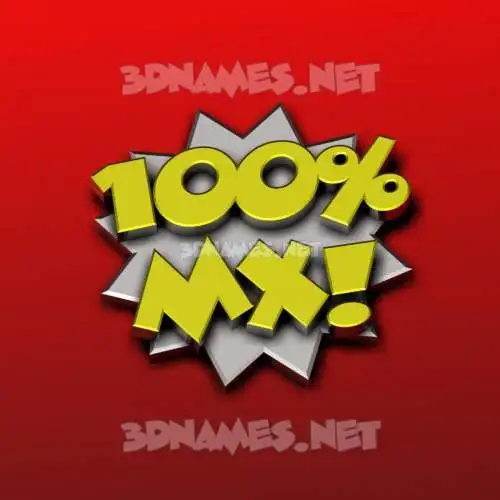mx in 100 Percent style - 3D name wallpaper