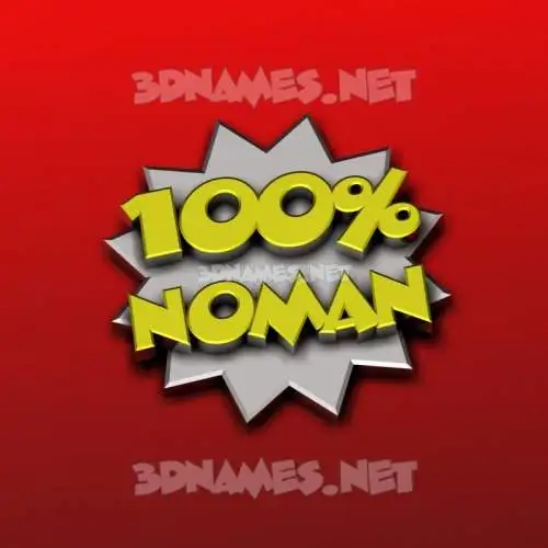 n0man in 100 Percent style - 3D name wallpaper