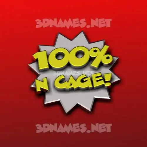 n cage in 100 Percent style - 3D name wallpaper
