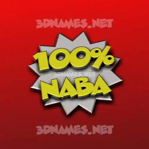 naba in 100 Percent style - 3D name wallpaper