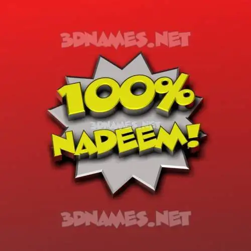 nadeem in 100 Percent style - 3D name wallpaper