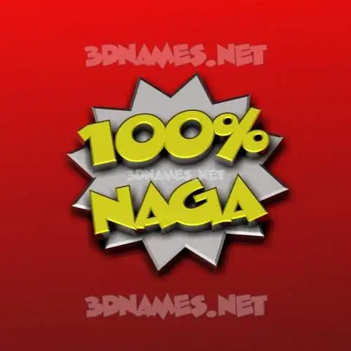 naga in 100 Percent style - 3D name wallpaper