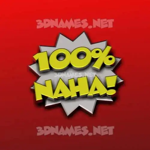 naha in 100 Percent style - 3D name wallpaper
