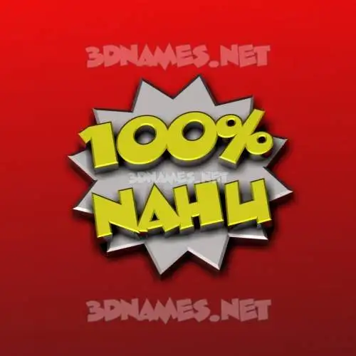 nahu in 100 Percent style - 3D name wallpaper