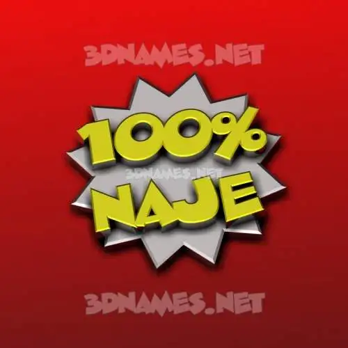 naje in 100 Percent style - 3D name wallpaper