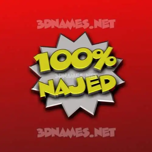 najed in 100 Percent style - 3D name wallpaper