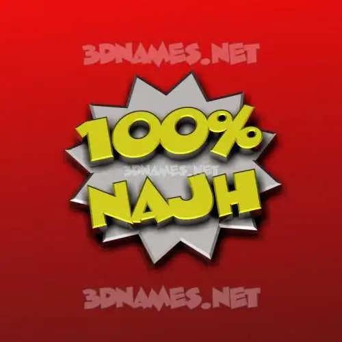 najh in 100 Percent style - 3D name wallpaper
