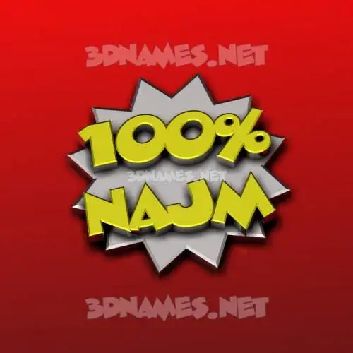 najm in 100 Percent style - 3D name wallpaper