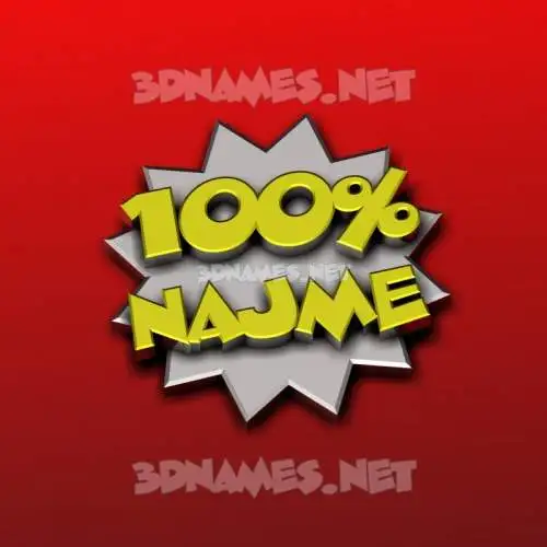 najme in 100 Percent style - 3D name wallpaper