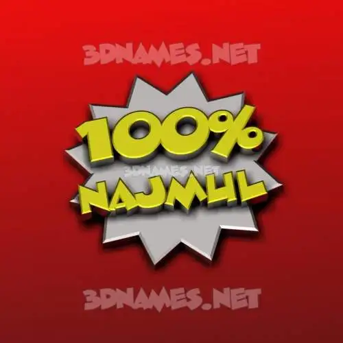 najmul in 100 Percent style - 3D name wallpaper