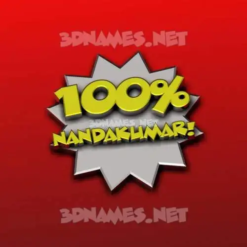 nandakumar in 100 Percent style - 3D name wallpaper