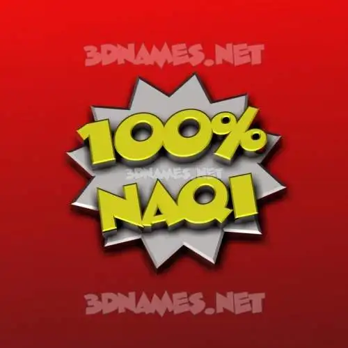 naqi in 100 Percent style - 3D name wallpaper