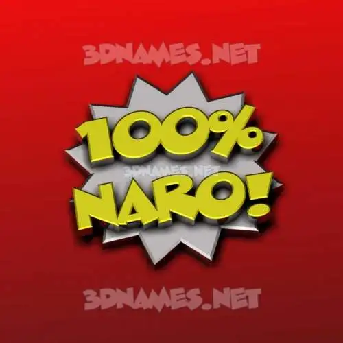 naro in 100 Percent style - 3D name wallpaper