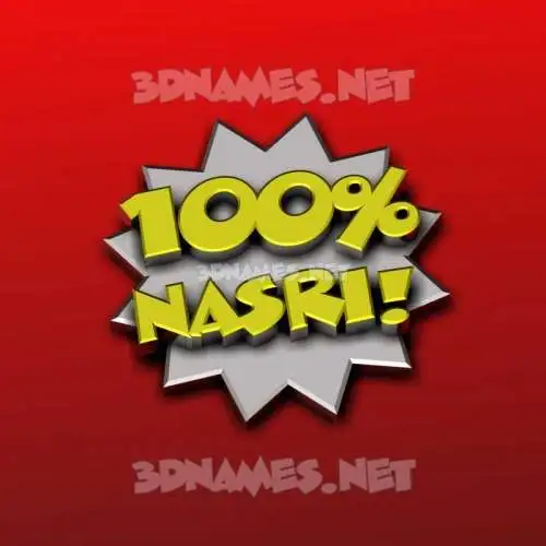 nasri in 100 Percent style - 3D name wallpaper