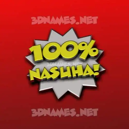 nasuha in 100 Percent style - 3D name wallpaper