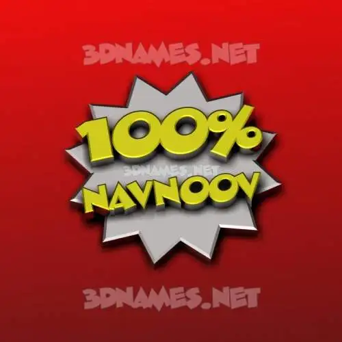navnoov in 100 Percent style - 3D name wallpaper