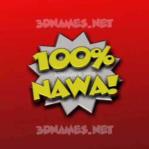 nawa in 100 Percent style - 3D name wallpaper
